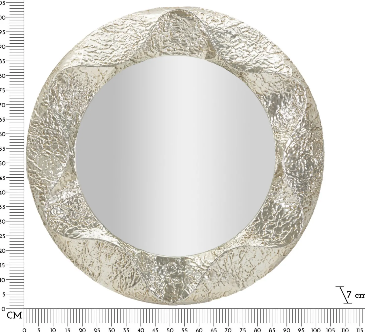 Miroir rond Argelux métal martelé
