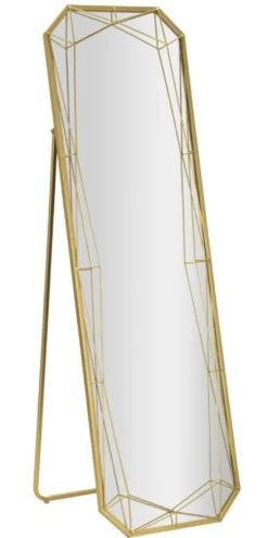 Miroir sur pied Gold design géométrique