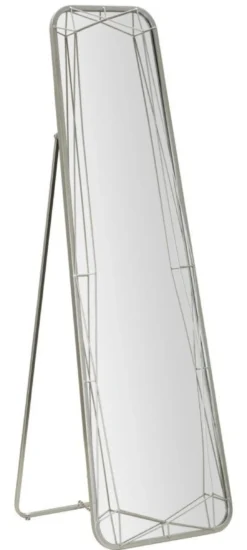 Miroir sur pied géométrique Argenté