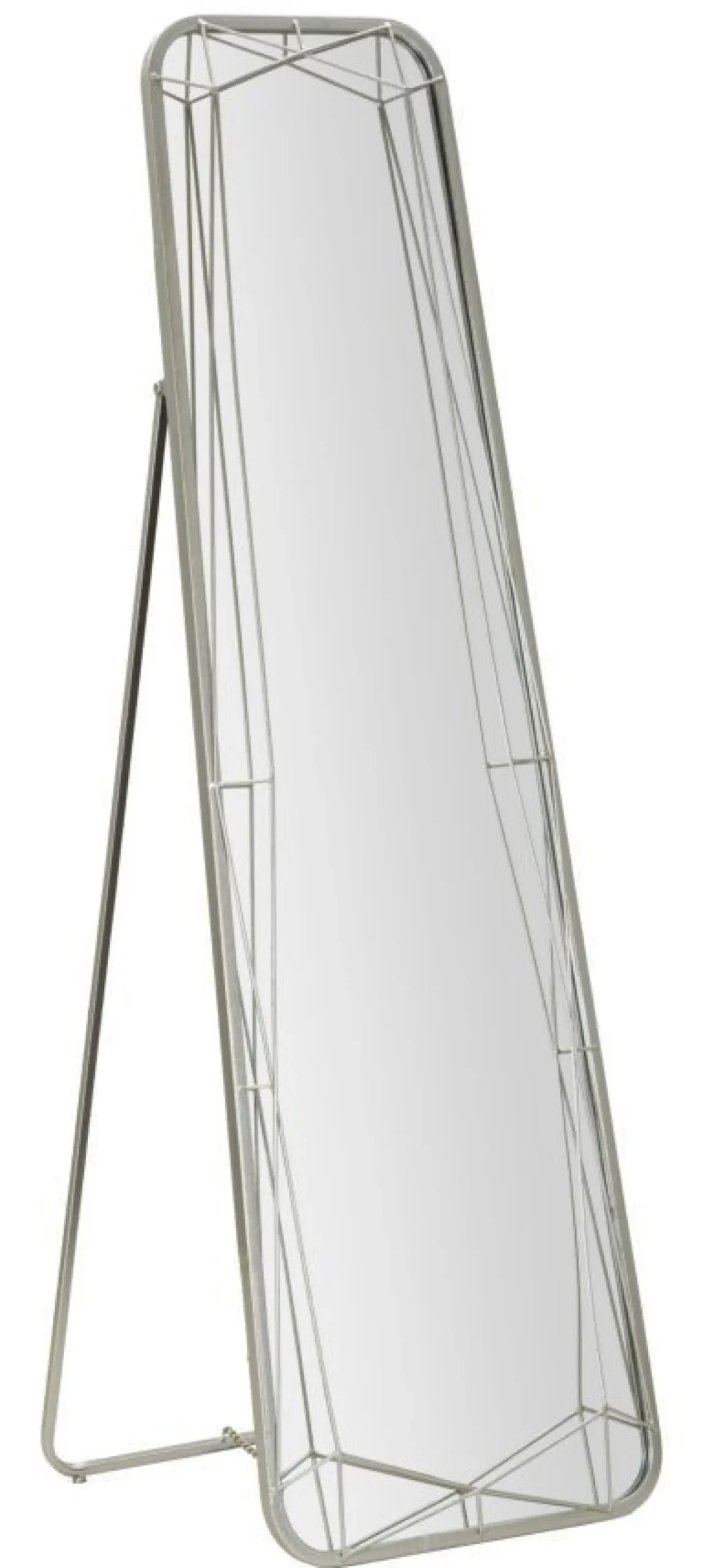 Miroir sur pied géométrique Argenté