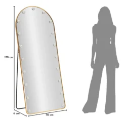Miroir sur pied Hollywood Arqué avec éclairage LED