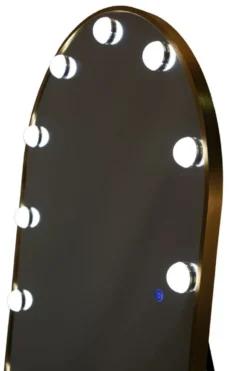 Miroir sur pied Hollywood Arqué avec éclairage LED