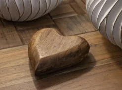 Objet décoratif Cœur en teck recyclé marron