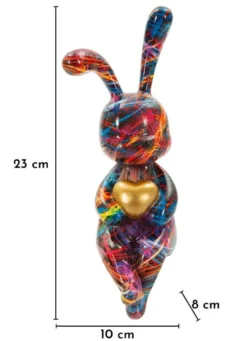 Objet Décoratif Lapin Psychédélique Couleurs Vives