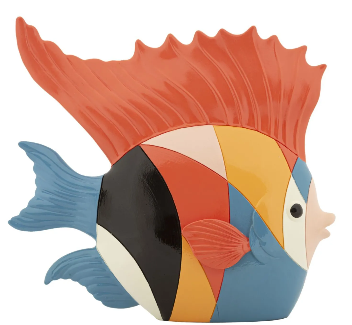 Objet décoratif Poisson Rubic en polyrésine multicolore