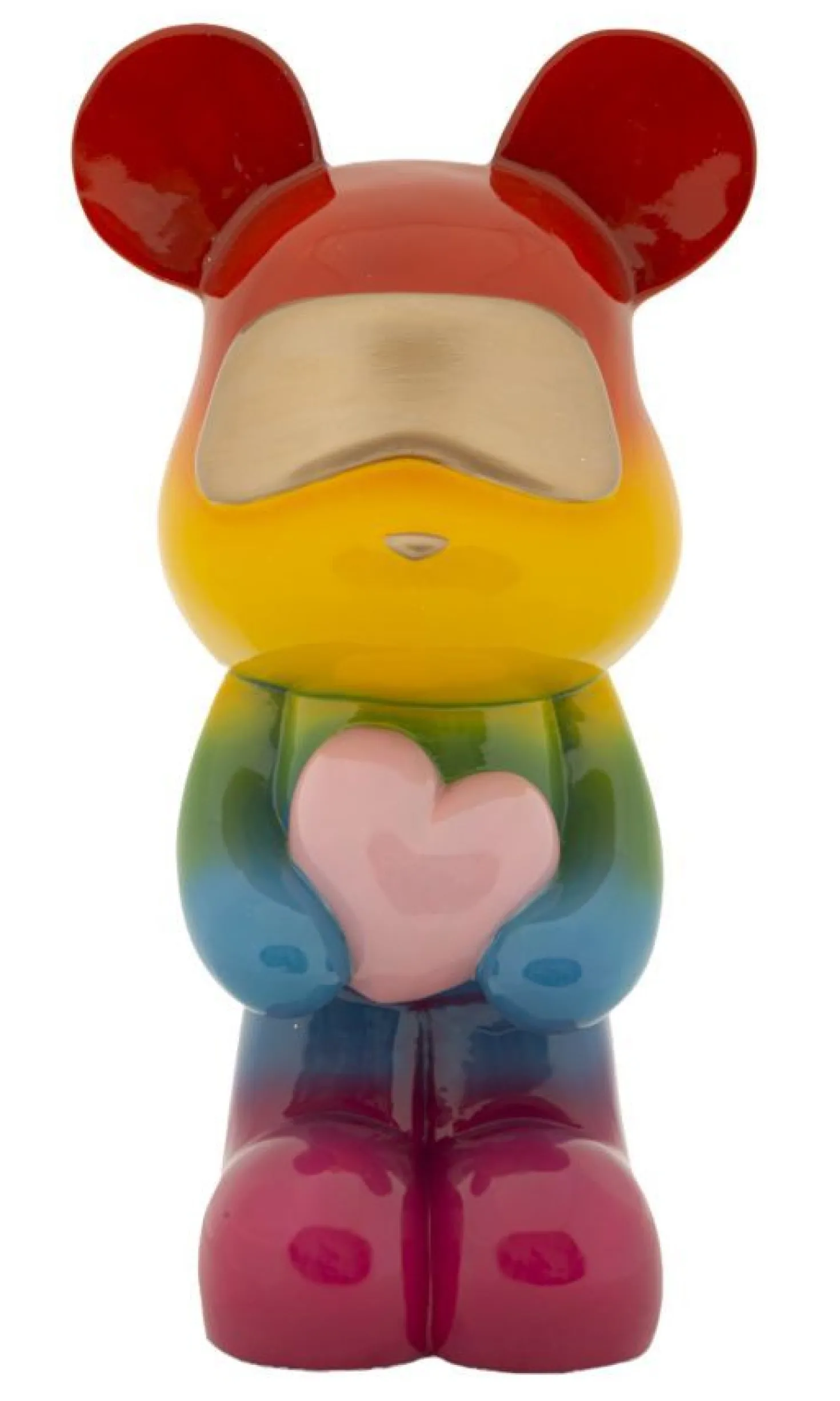 Ours rainbow en résine multicolore