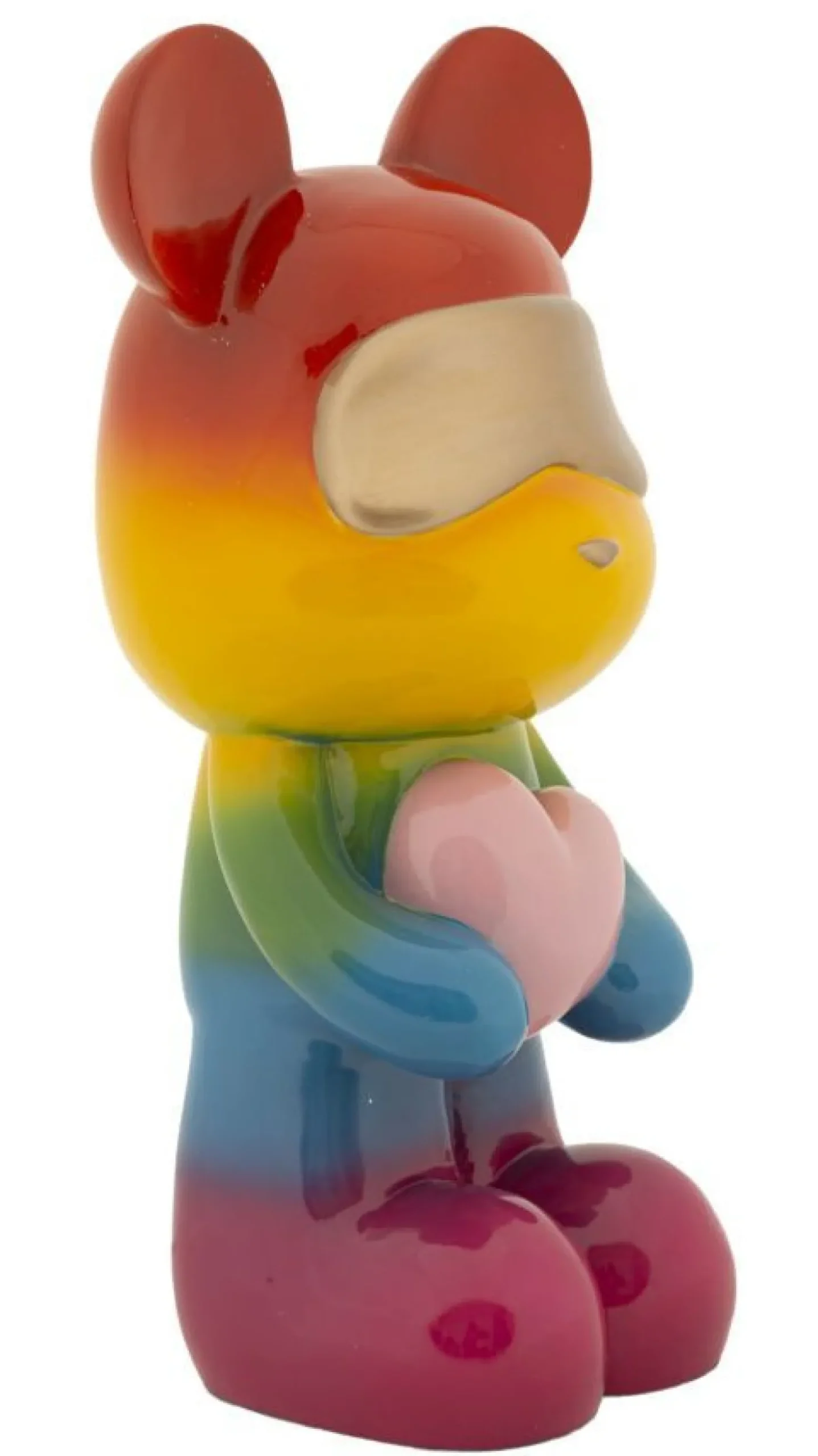 Ours rainbow en résine multicolore