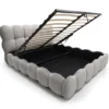 Pack Lit-coffre design boule Bilbola + Matelas Bedream 160x200cm Velours Gris