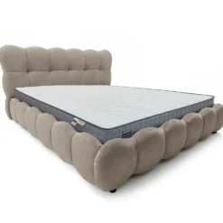 Pack Lit-coffre design boule Bilbola + Matelas Bedream 180x200cm Velours Taupe
