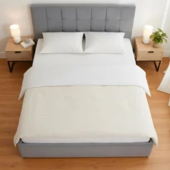 Pack Lit-coffre Luftani + Matelas Bedream 160x200cm Velours Argent