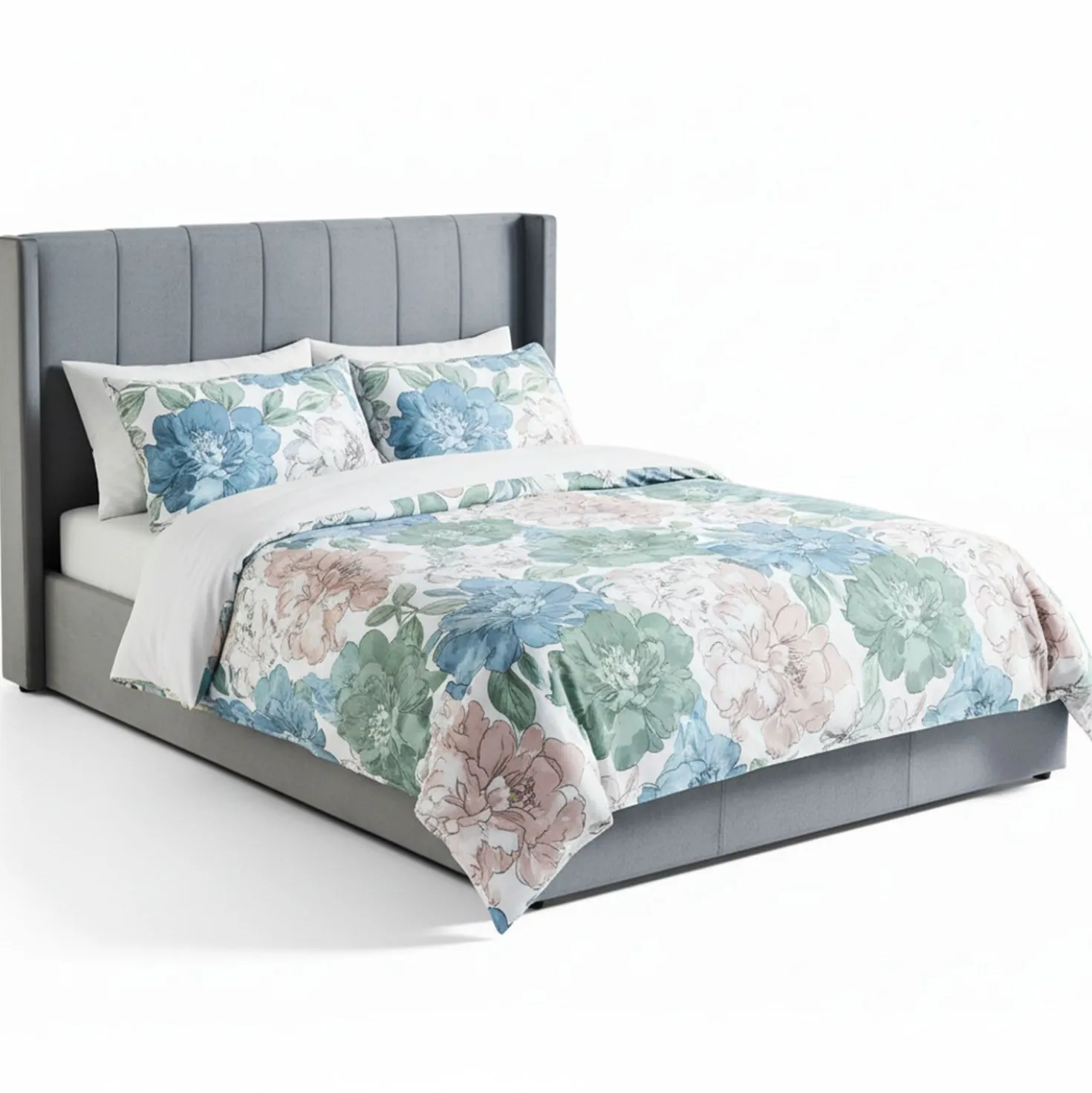 Pack Lit-coffre Magorial + Matelas Bedream 160x200cm Velours Gris
