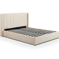 Pack Lit-coffre Magorial + Matelas Bedream 180x200cm Tissu bouclette Crème