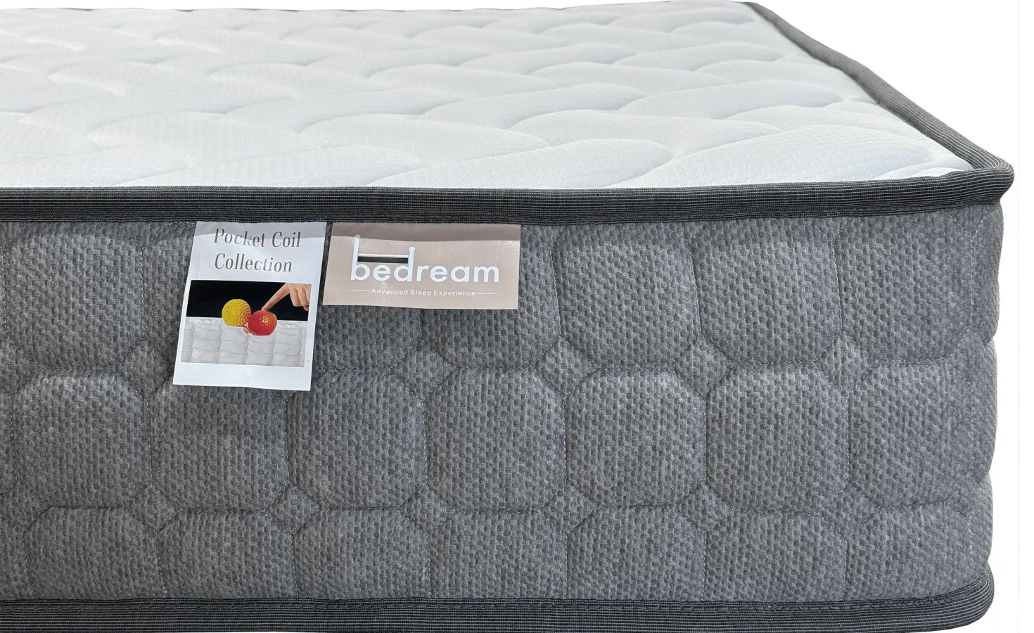 Pack Lit-coffre Magorial + Matelas Bedream 160x200cm Tissu bouclette Crème