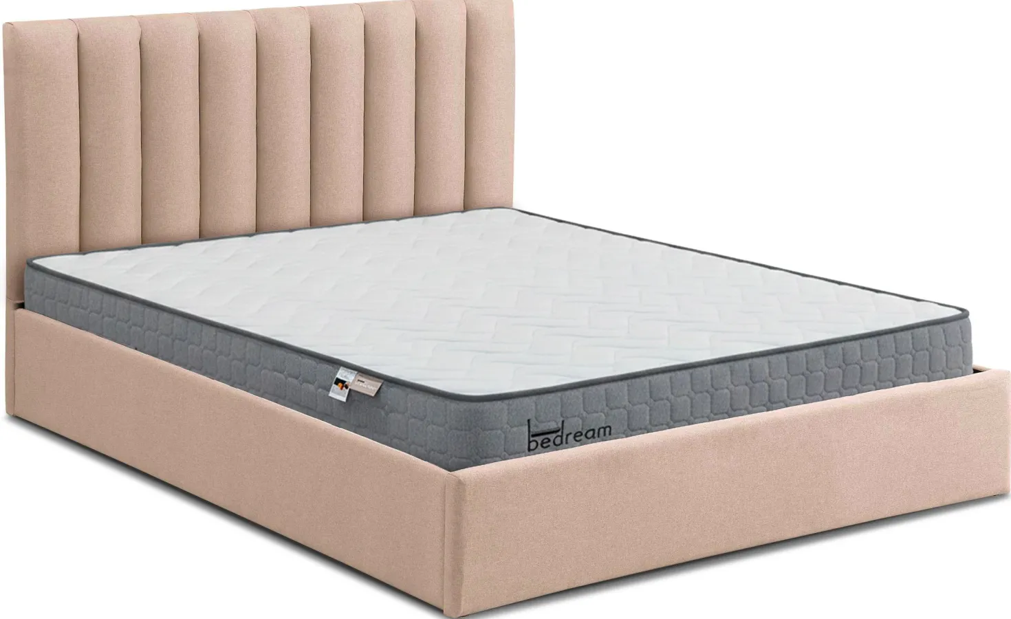 Pack Lit-coffre Songe + Matelas Bedream 180x200cm Tissu Beige
