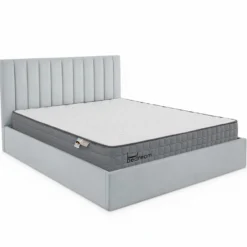 Pack Lit-coffre Songe + Matelas Bedream 180x200cm Velours Argent