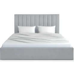Pack Lit-coffre Songe + Matelas Bedream 180x200cm Velours Argent