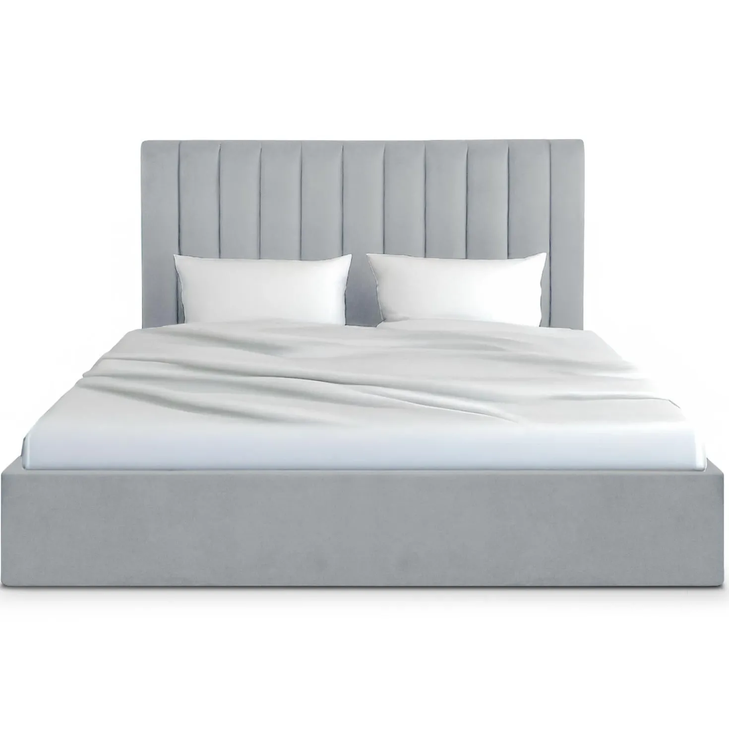 Pack Lit-coffre Songe + Matelas Bedream 180x200cm Velours Argent