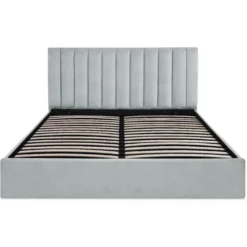 Pack Lit-coffre Songe + Matelas Bedream 180x200cm Velours Argent