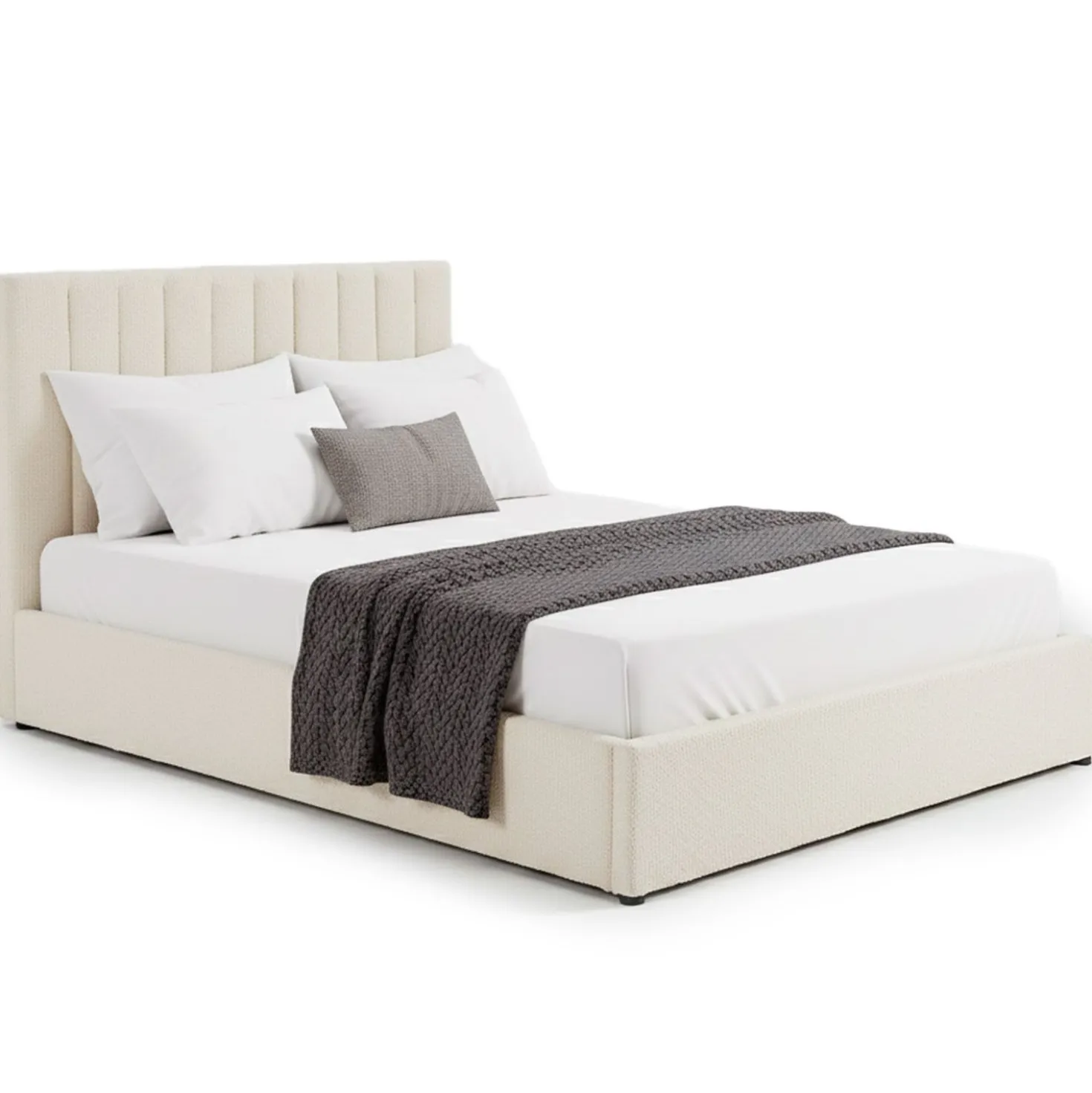 Pack Lit-coffre Songe Matelas Bedream 160x200cm Tissu bouclette Beige