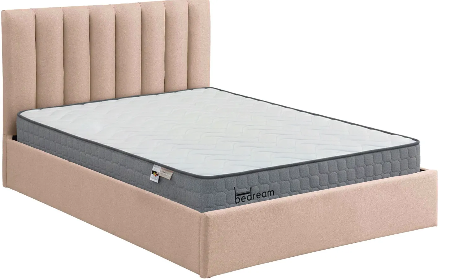 Pack Lit-coffre Songe + Matelas Bedream 160x200cm Tissu Beige