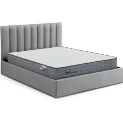 Pack Lit-coffre Songe + Matelas Bedream 160x200cm Tissu Gris