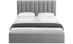 Pack Lit-coffre Songe + Matelas Bedream 160x200cm Tissu Gris