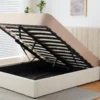 Pack Lit-coffre Songe + Matelas Bedream 140x190cm Tissu bouclette Beige
