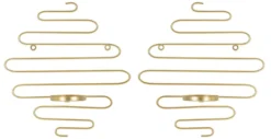 Paire de porte-bougies muraux métal doré
