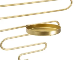 Paire de porte-bougies muraux métal doré