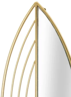 Paire de porte-bougies muraux en métal avec miroir motif feuille