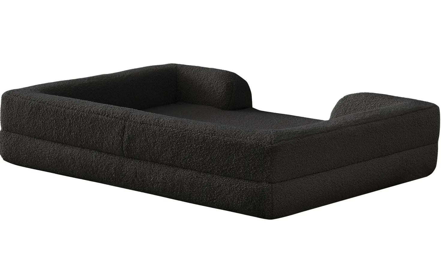Panier pour chien et chat Chouchon 65x90cm Tissu Bouclette Noir