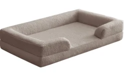 Panier pour chien et chat Chouchon 65x90cm Tissu Bouclette Taupe clair