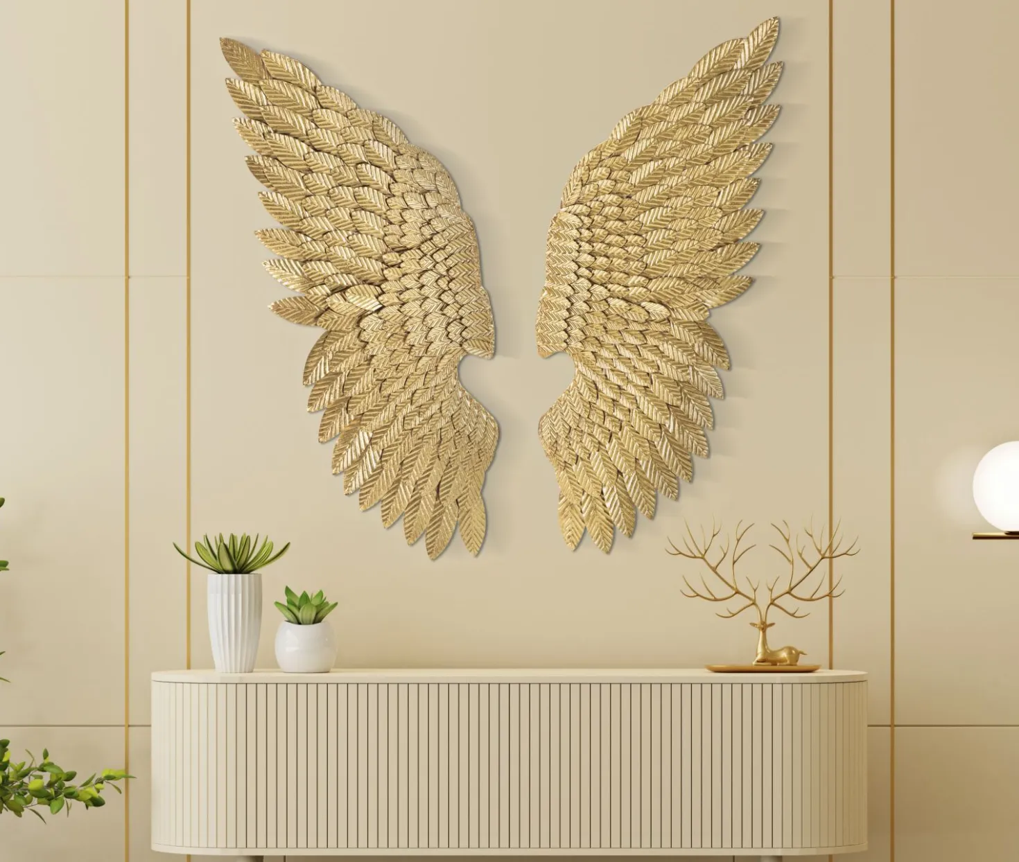 Panneau mural décoratif 3D Ali set 2 pièces Or