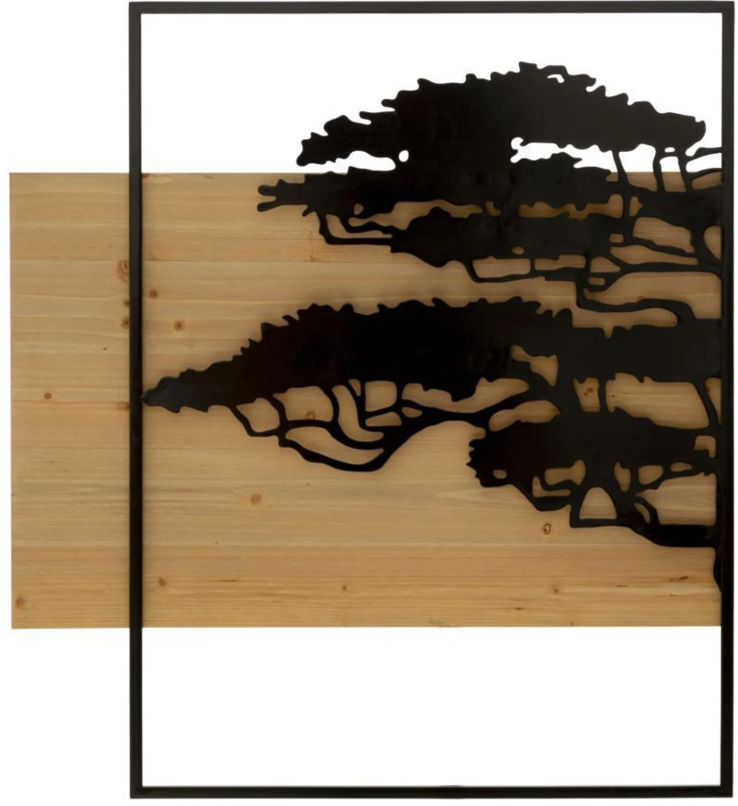 Panneau mural décoratif 3D set de 3 pcs métal et bois