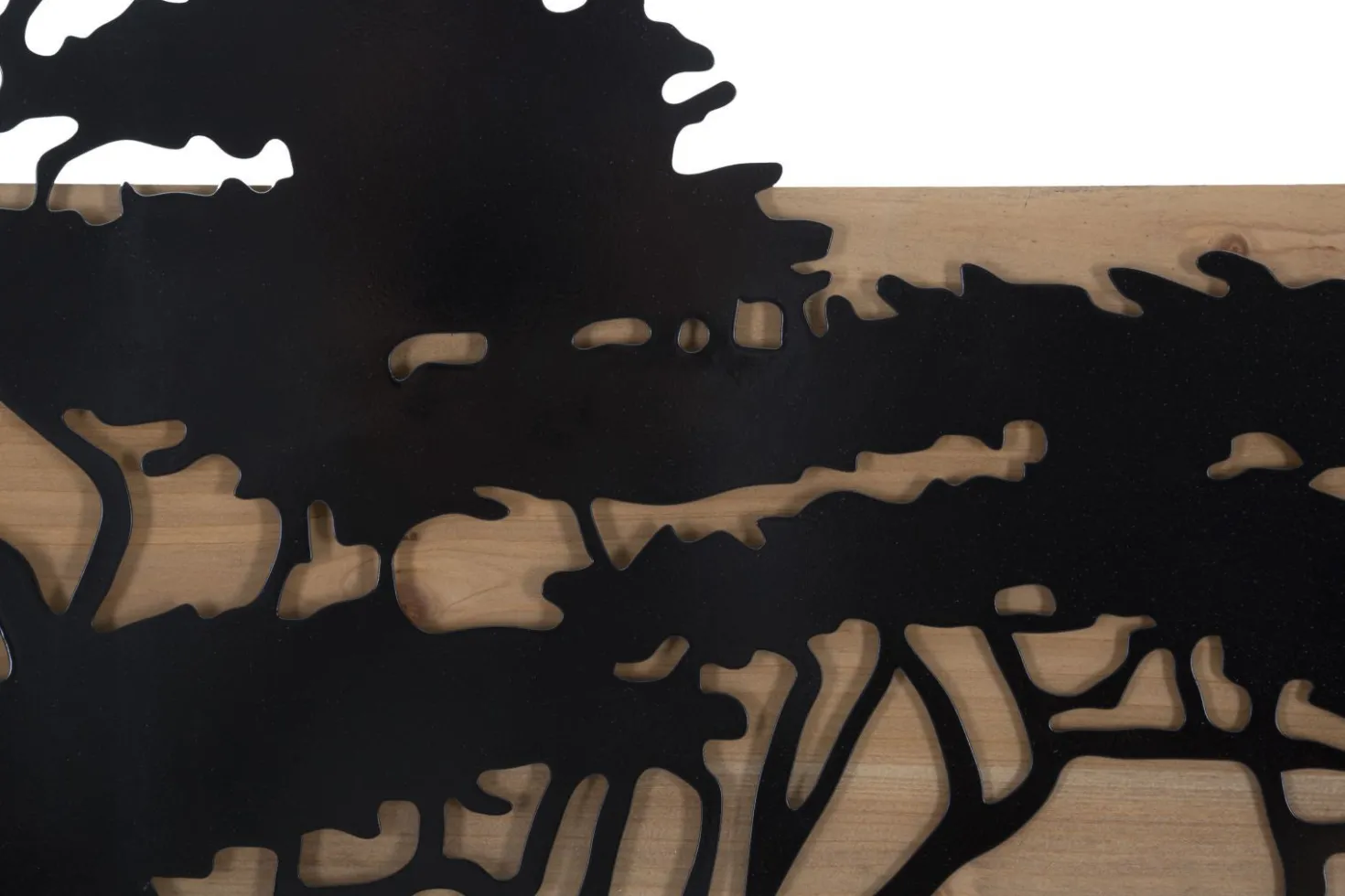 Panneau mural décoratif 3D set de 3 pcs métal et bois