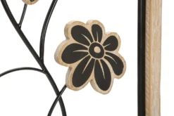 Panneau mural décoratif Girish en bois naturel et métal Noir