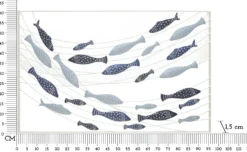 Panneau mural décoratif métal 3D poissons multicolores