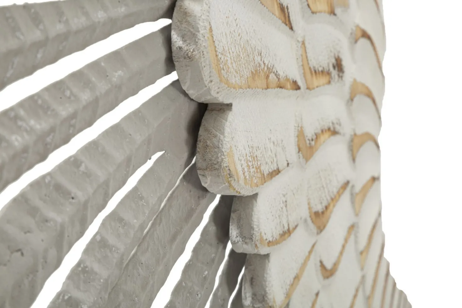 Panneaux décoratifs muraux 3D Ailes Blanches métal et bois