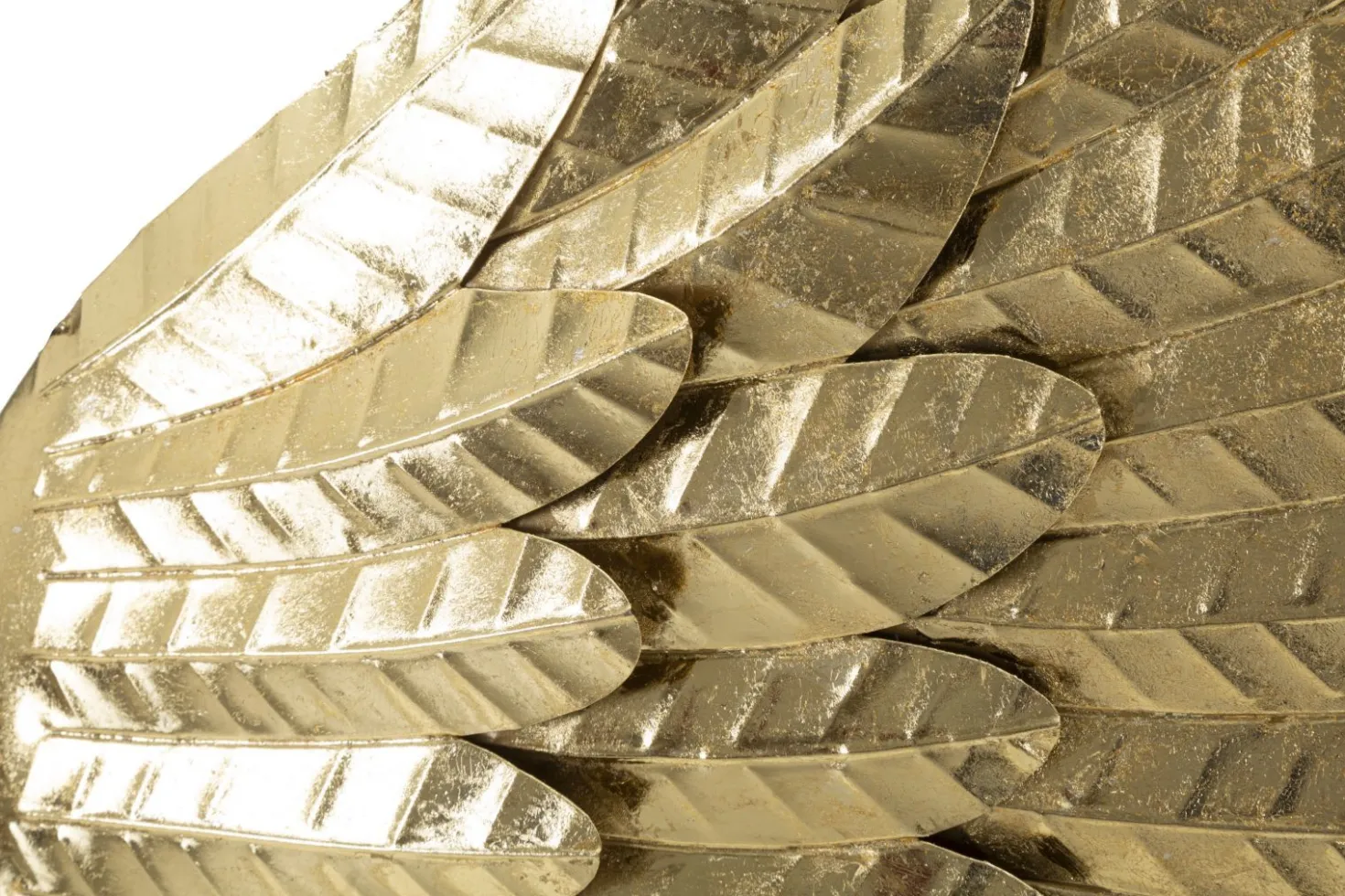 Panneaux muraux décoratifs 3D ailes métal doré jeu de 2 pièces