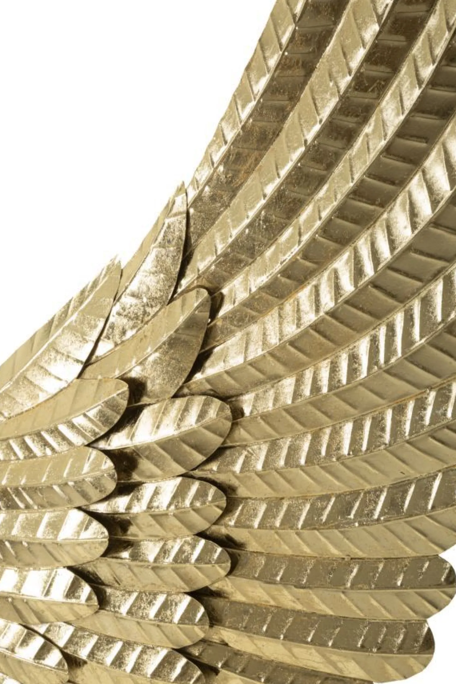 Panneaux muraux décoratifs 3D ailes métal doré jeu de 2 pièces