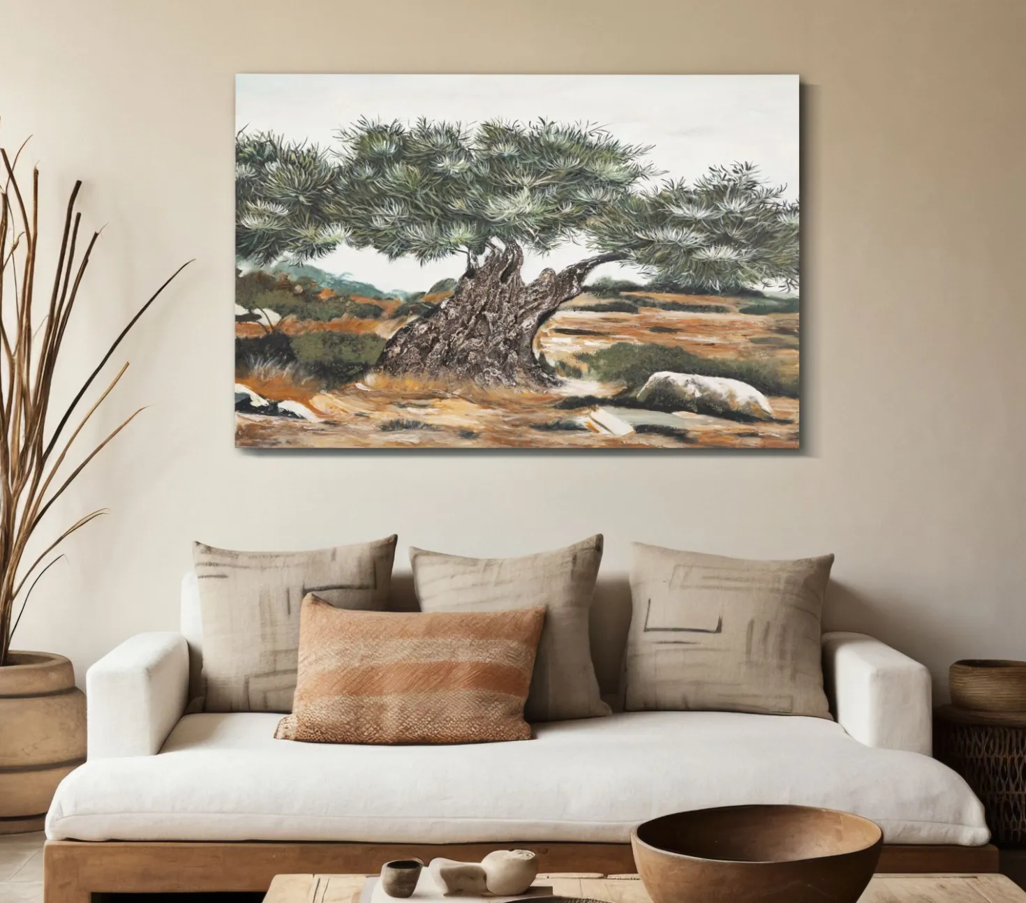 Peinture à l'huile Méditerranéenne Nature 120x80 cm