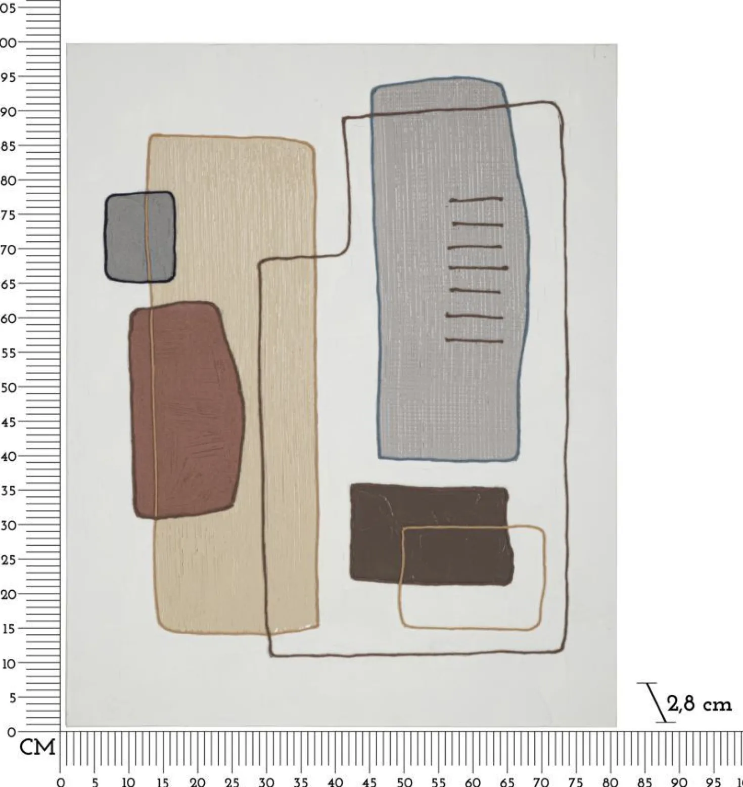 Peinture sur toile abstraite encadrée en bois massif couleurs multicolores