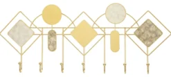 Pendentif mural en métal doré avec miroirs et surfaces marbrées