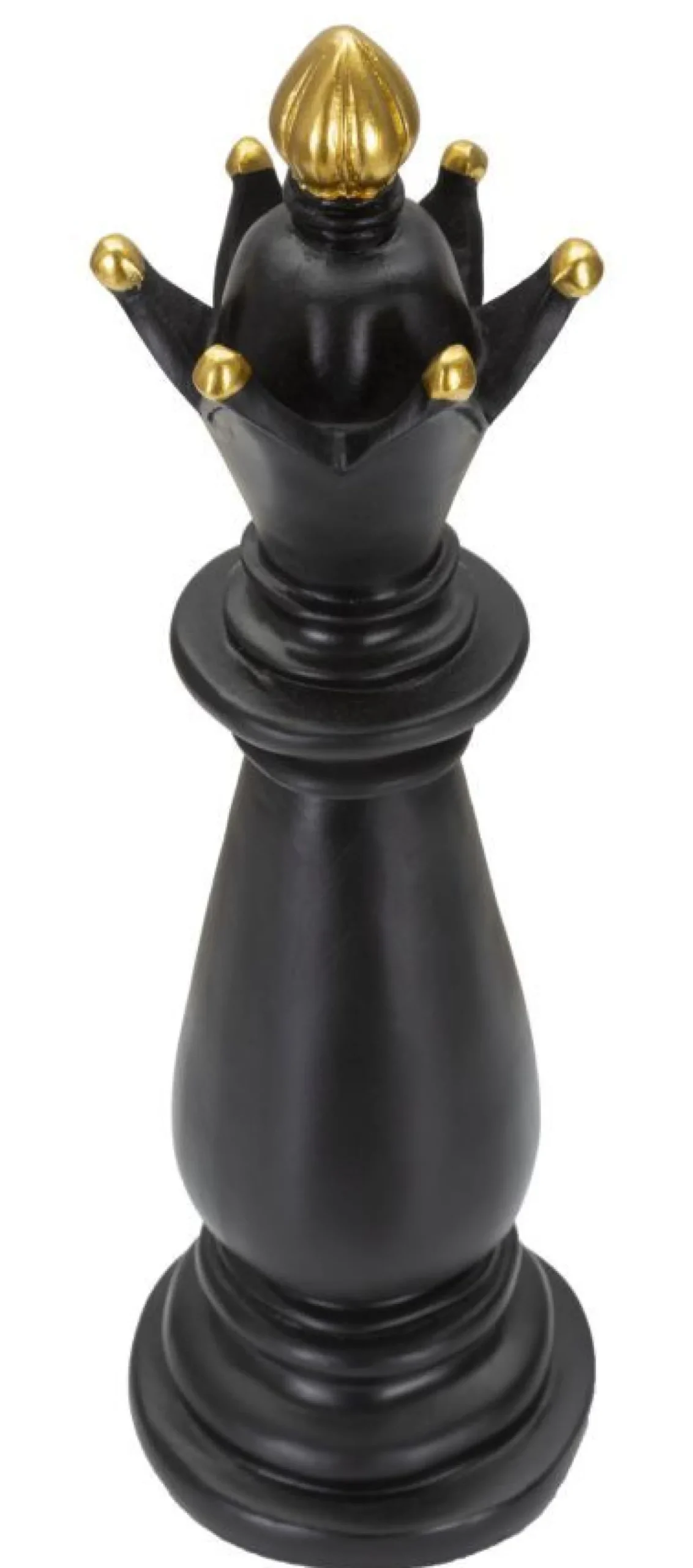Pièce décorative Fou d'échecs Polyrésine Noir décorations dorées