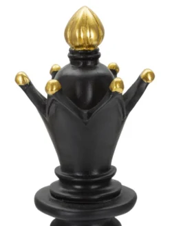 Pièce décorative Fou d'échecs Polyrésine Noir décorations dorées