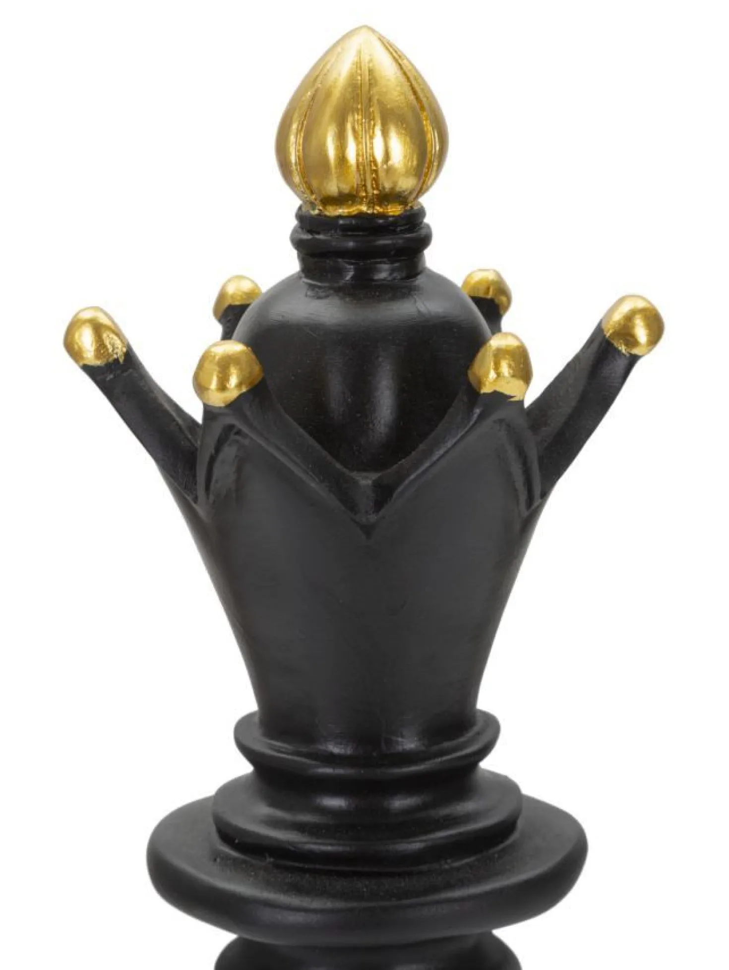 Pièce décorative Fou d'échecs Polyrésine Noir décorations dorées