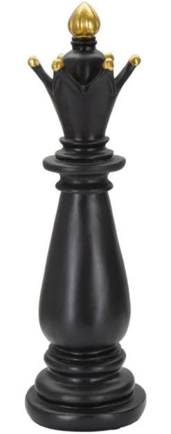 Pièce décorative Fou d'échecs Polyrésine Noir décorations dorées