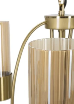 Plafonnier 3 lumières métal doré et verre