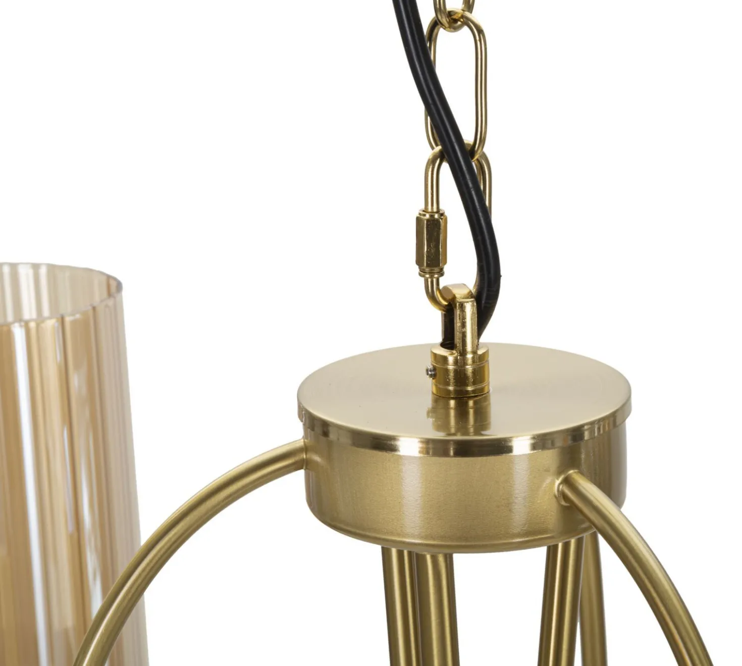 Plafonnier 3 lumières métal doré et verre