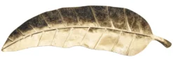 Plateau en métal doré forme feuille